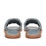 Saint Edetta Blue Woven Leather Sliders