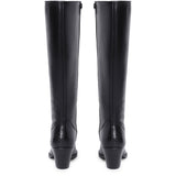 Saint Clochette Snake Embossed Black Leather Knee High Boots - SaintG India 