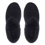 Saint Estrella Metal Studded Black Suede Snug Boots