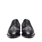 Saint Faustin Navy Leather Lace Up Brogue - SaintG