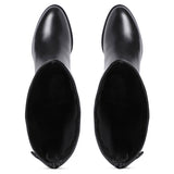 Saint Stella Black Leather Knee High Boots - SaintG