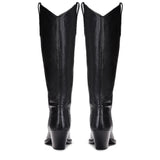 Saint Loanna Black Leather Knee High Long Boots