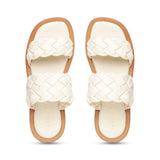 Saint Bruna White Woven Leather Sliders