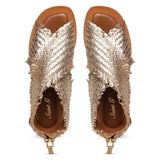 Saint Filomena Platin Woven Leather Sandals