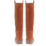 Janet Wood Suede Leather Pull On Knee High Boots