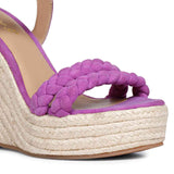 Elegant Woven Leather Wedges in Stunning Purple