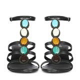 Saint Monroe Multi Stone Black Leather Stilettos