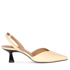 Saint Nanette Beige Patent Leather Pumps
