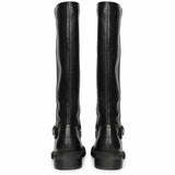 Saint Harley Studded Harness Black Leather Long Boots