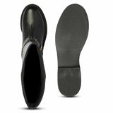 Saint Harley Studded Harness Black Leather Long Boots