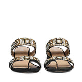 Fashion Forward: Saint Devlin Hand-Embroidered Black Leather Block Heels