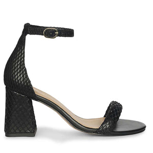 Saint Verona Black Vegan Leather Block Heels