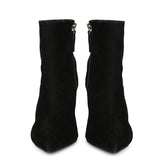 Saint Romola Black Suede Leather Stiletto Ankle Boots