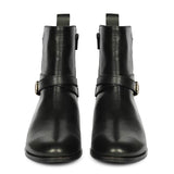 Saint Zola Black Leather Buckle Ankle Boots
