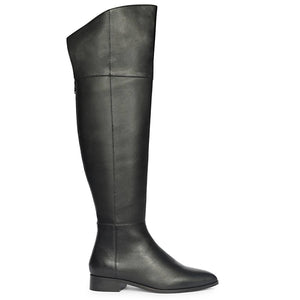 Saint Grace Black Leather Above The Knee Boots