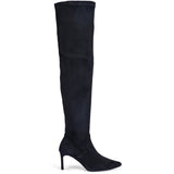 Saint Benoite Black Stretch Suede Thigh High Boots