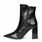 Saint Maura Black Crinkle Patent Leather High Ankle Boots