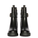 Saint Pamina Black Leather Buckle High Ankle Boots