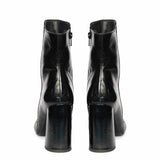 Saint Maura Black Crinkle Patent Leather High Ankle Boots