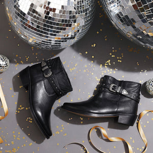 Saint Adrienne Black Leather Ankle Boot - SaintG