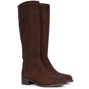 Saint Amy Brown Stretch suede Leather Knee High Boots