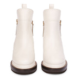 Saint Galena Off-White Leather Inside Wedge Heel Ankle Boots