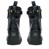 Saint Stella Black Leather Lace Up High Ankle Boots