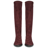 Saint Amy Burgundy Stretch suede Leather Knee High Boots
