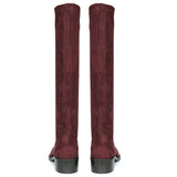 Saint Amy Burgundy Stretch suede Leather Knee High Boots