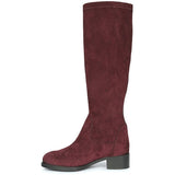 Saint Amy Burgundy Stretch suede Leather Knee High Boots