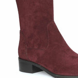Saint Amy Burgundy Stretch suede Leather Knee High Boots
