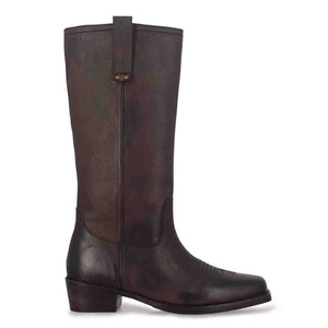 Saint Valery Brown Leather Cowboy Calf Boots