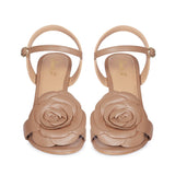 Saint Veronique Flower Embellished Cuoio Leather Stilettos