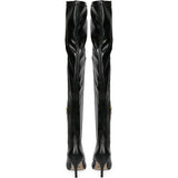 Saint Brigitte Black Stretch Napa Thigh High Boots