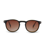 Lagoon Light Amber Black Round Sunglasses