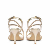 Saint Nessa Crystal Embellished Gold Leather Stilettos