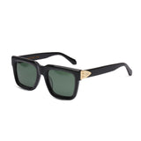 Island Eclipse Obsidian Black Rectangle Sunglasses