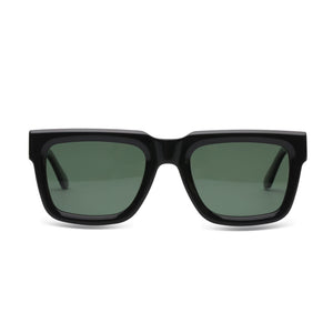 Island Eclipse Obsidian Black Rectangle Sunglasses