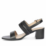 Saint Mabel Hand Woven Black Leather Block Heels