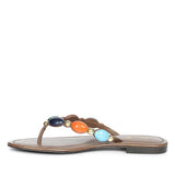 Saint Milira Multi Stone Brown Leather Flats