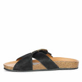 Saint Juno Black Pony Leather Sandals
