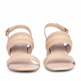 Saint Mabel Hand Woven Nude Leather Block Heels