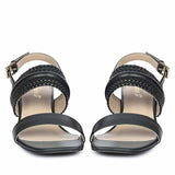 Saint Mabel Hand Woven Black Leather Block Heels