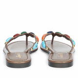 Saint Milira Multi Stone Brown Leather Flats