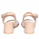 Saint Mabel Hand Woven Nude Leather Block Heels