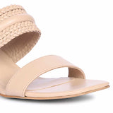 Saint Mabel Hand Woven Nude Leather Block Heels