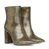 Saint Lorena Gold Metallic Leather High Ankle Boots