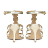 Saint Monroe Multi Stone Metallic Gold Leather Stilettos