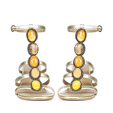 Saint Monroe Multi Stone Metallic Gold Leather Stilettos