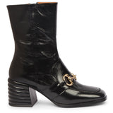 Ambrosia Black Distressed Leather High Ankle Boots.